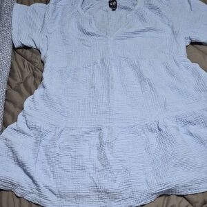 GAP Women's Soft Blue Crinkle Tunic
